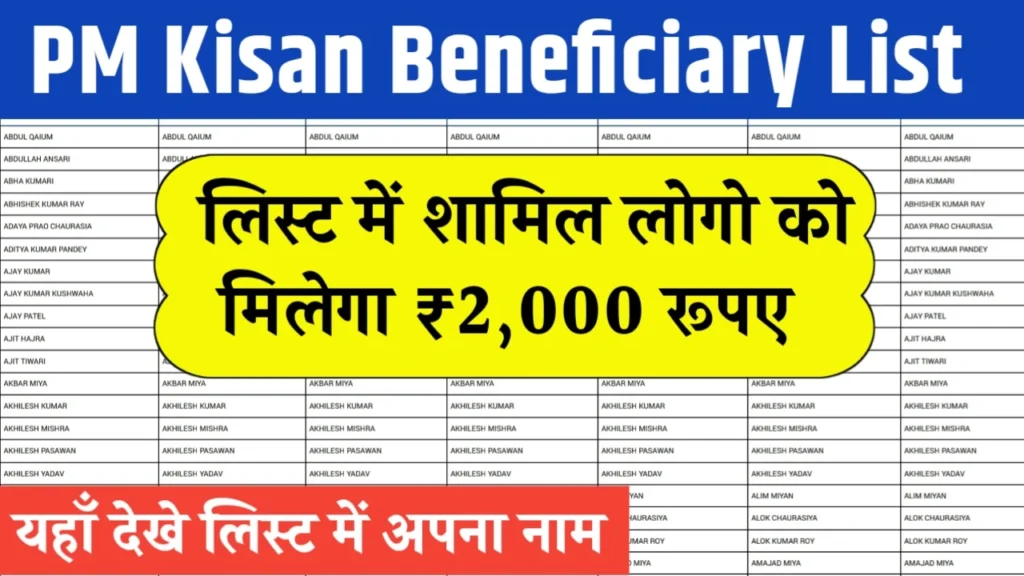 PM Kisan Benificery List