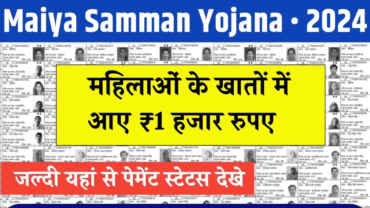 Maiya Samman Yojana 1st Kist Jari